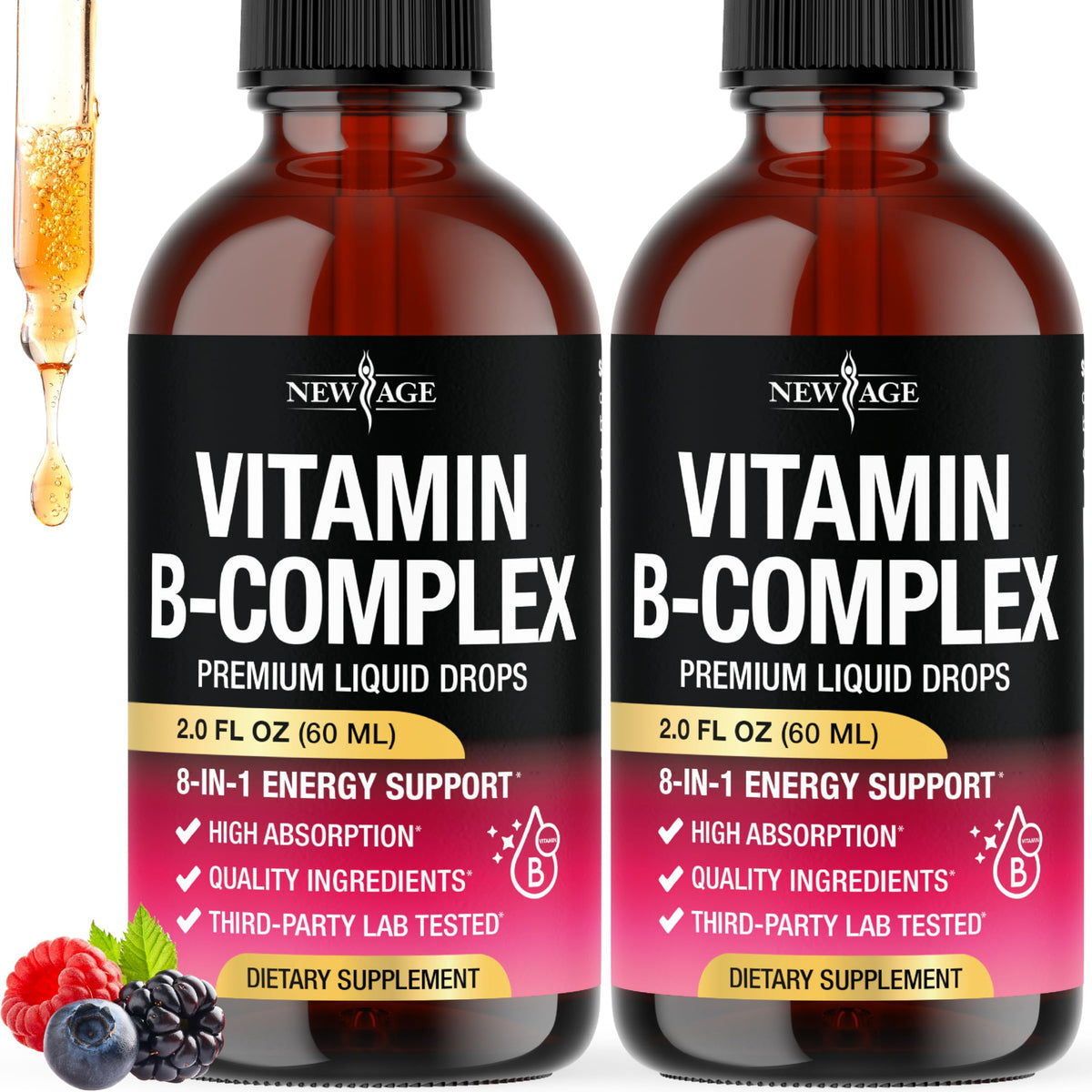 NEW AGE Sublingual B Complex Drops 2 oz front view