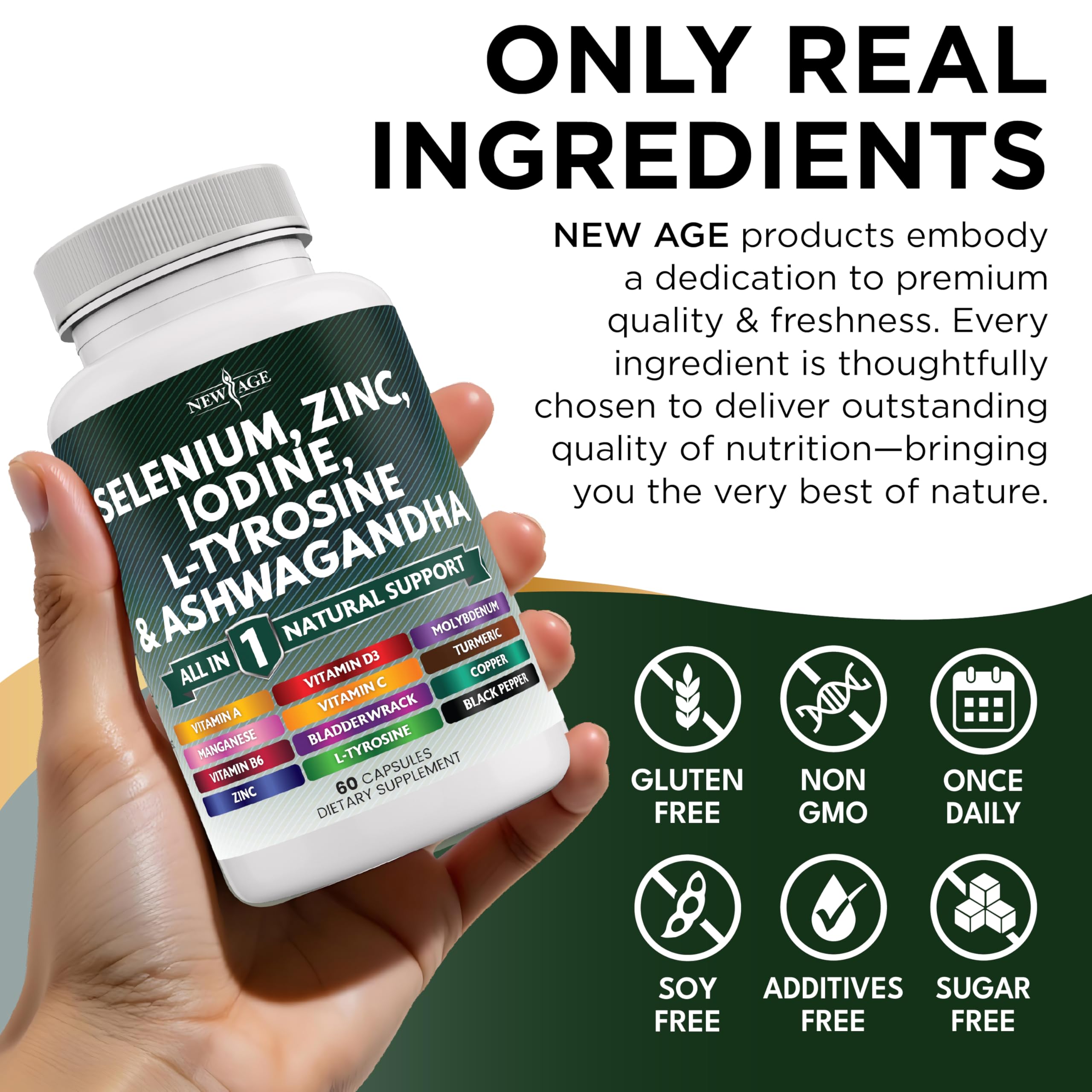 NEW AGE Thyroid Extracts Supplement with other health supplements