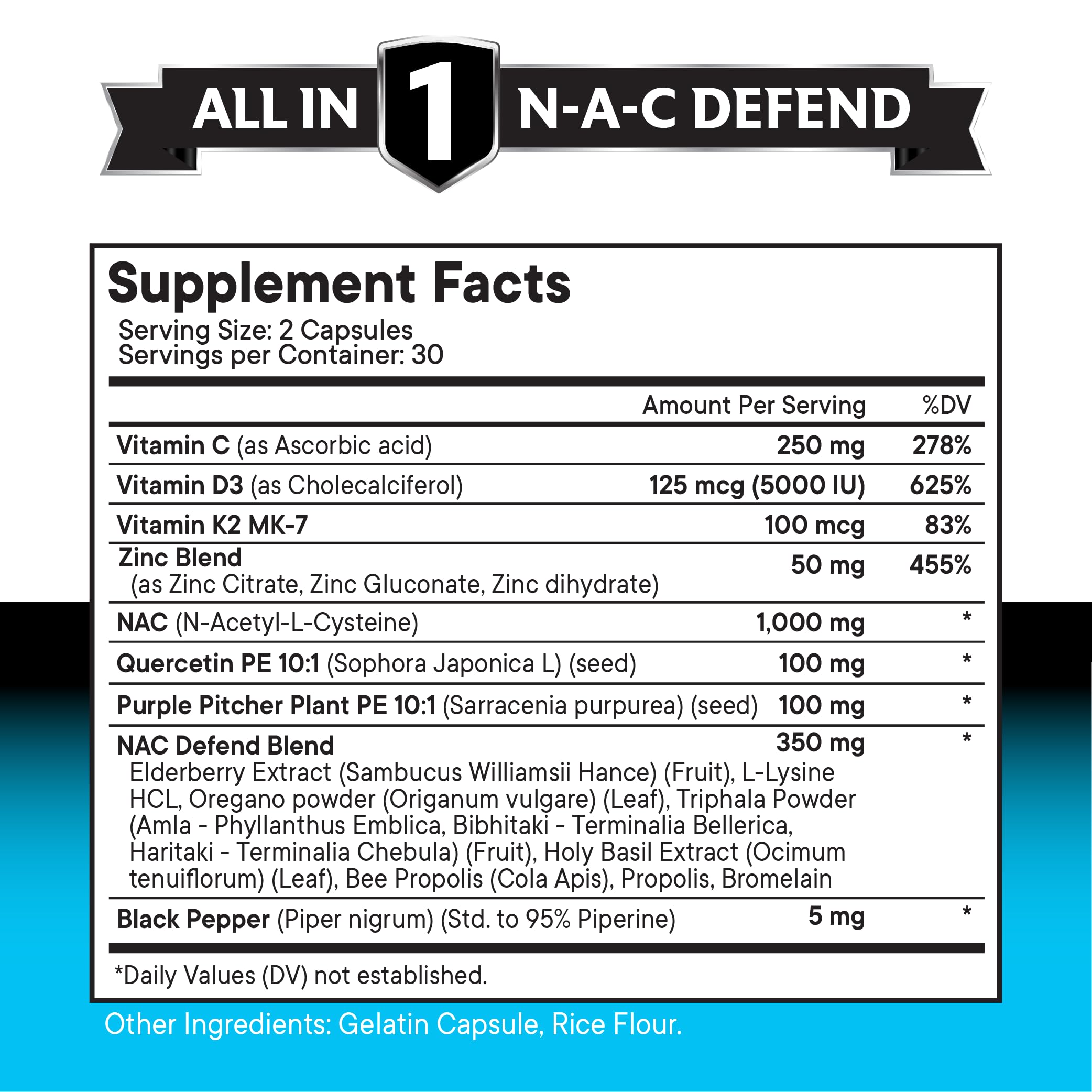NEW AGE Triphala NAC Supplement Capsules side view