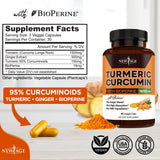 NEW AGE Turmeric Capsules back view showing ingredients