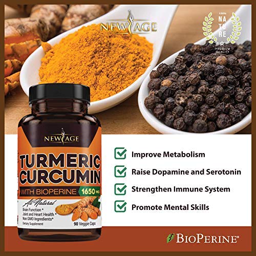 NEW AGE Turmeric Curcumin 1500mg capsules packaging details