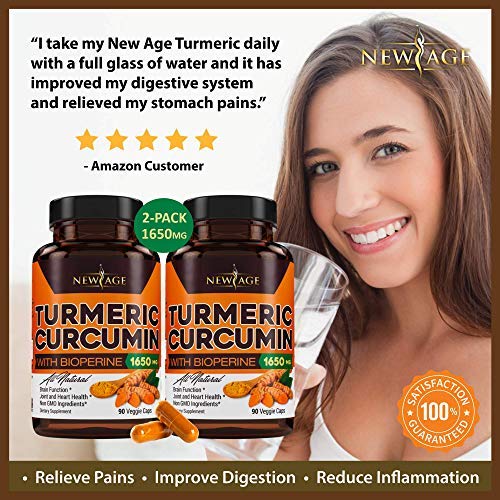NEW AGE Turmeric Curcumin 1500mg capsules with bottle