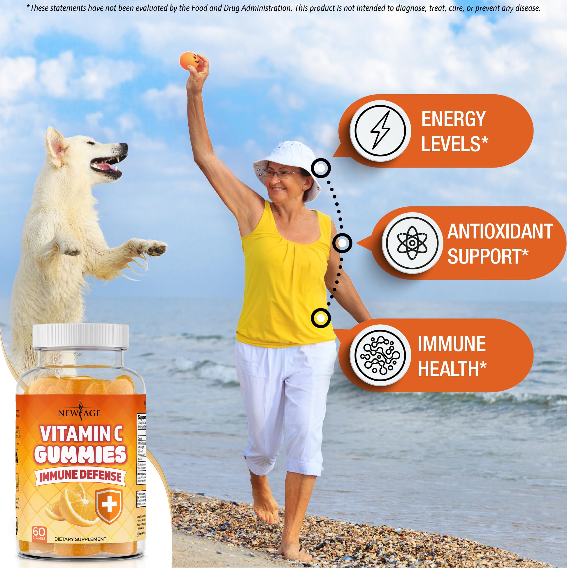 NEW AGE Vitamin C Gummies packaging side view