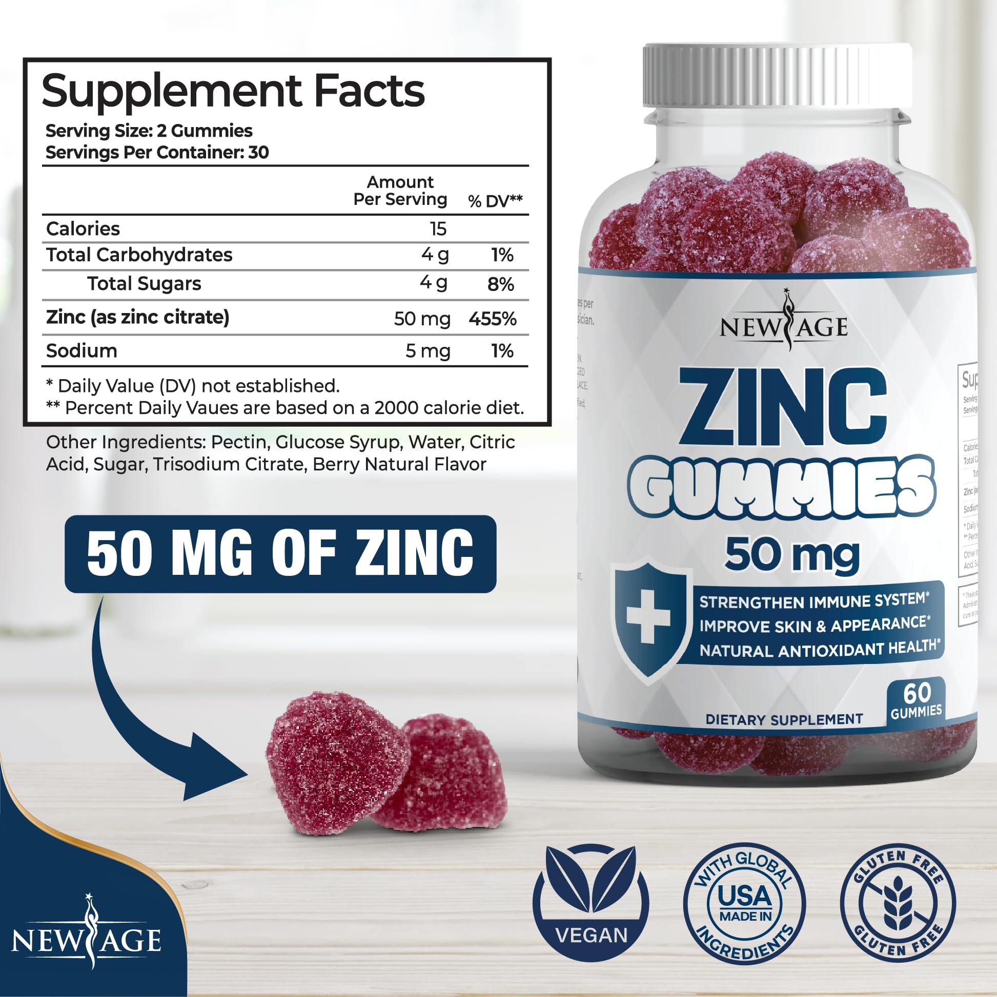 NEW AGE Vitamin D3 Gummies close-up of gummies