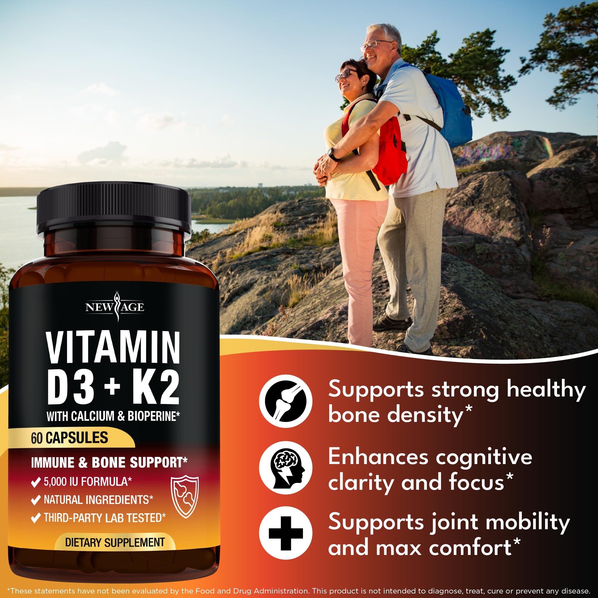 NEW AGE Vitamin K2 + D3 Capsules packaging