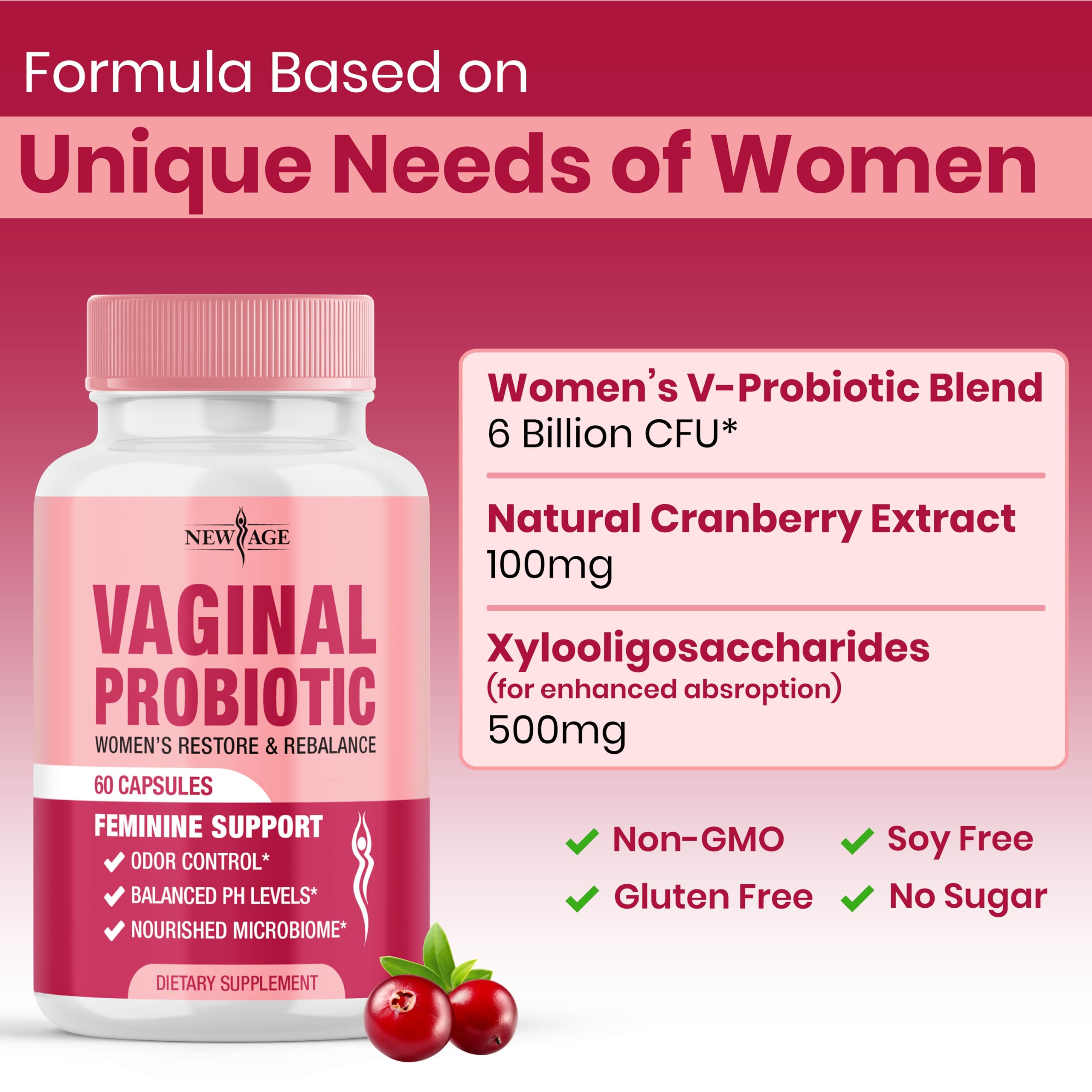 NEW AGE Women's Vaginal Probiotic 30 Capsules packaging