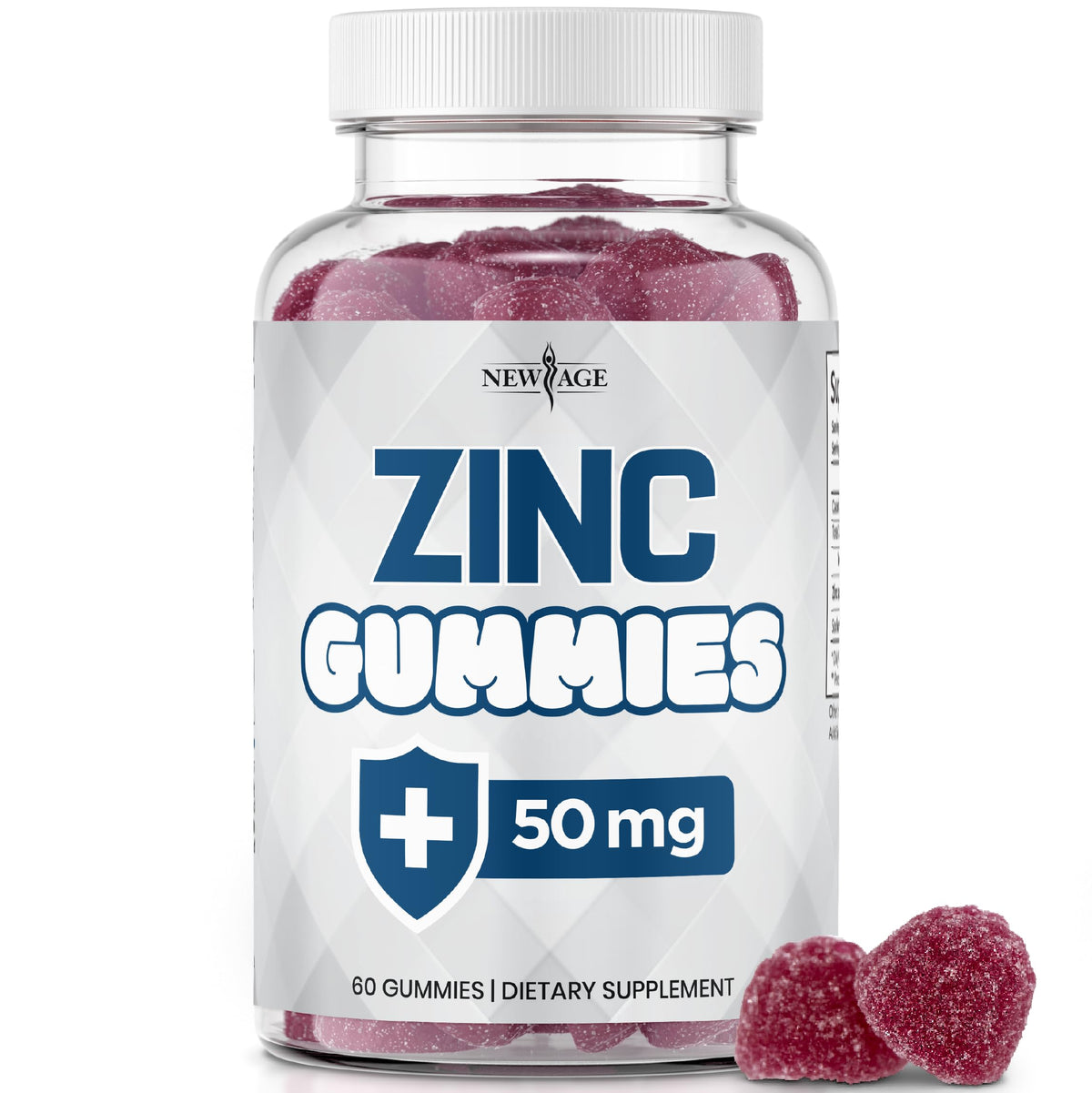 NEW AGE Zinc Gummies 215g front view with packaging
