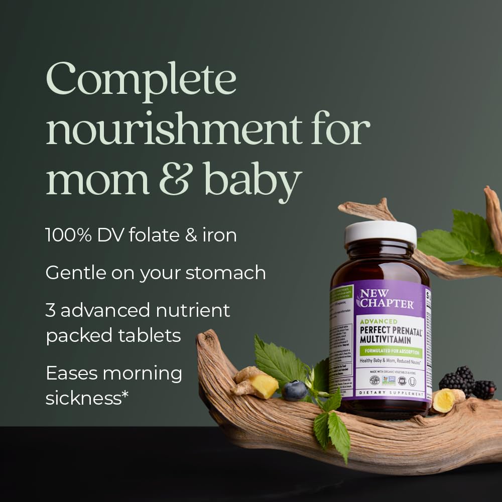 New Chapter Advanced Perfect Prenatal Vitamins 90 Tablets back view