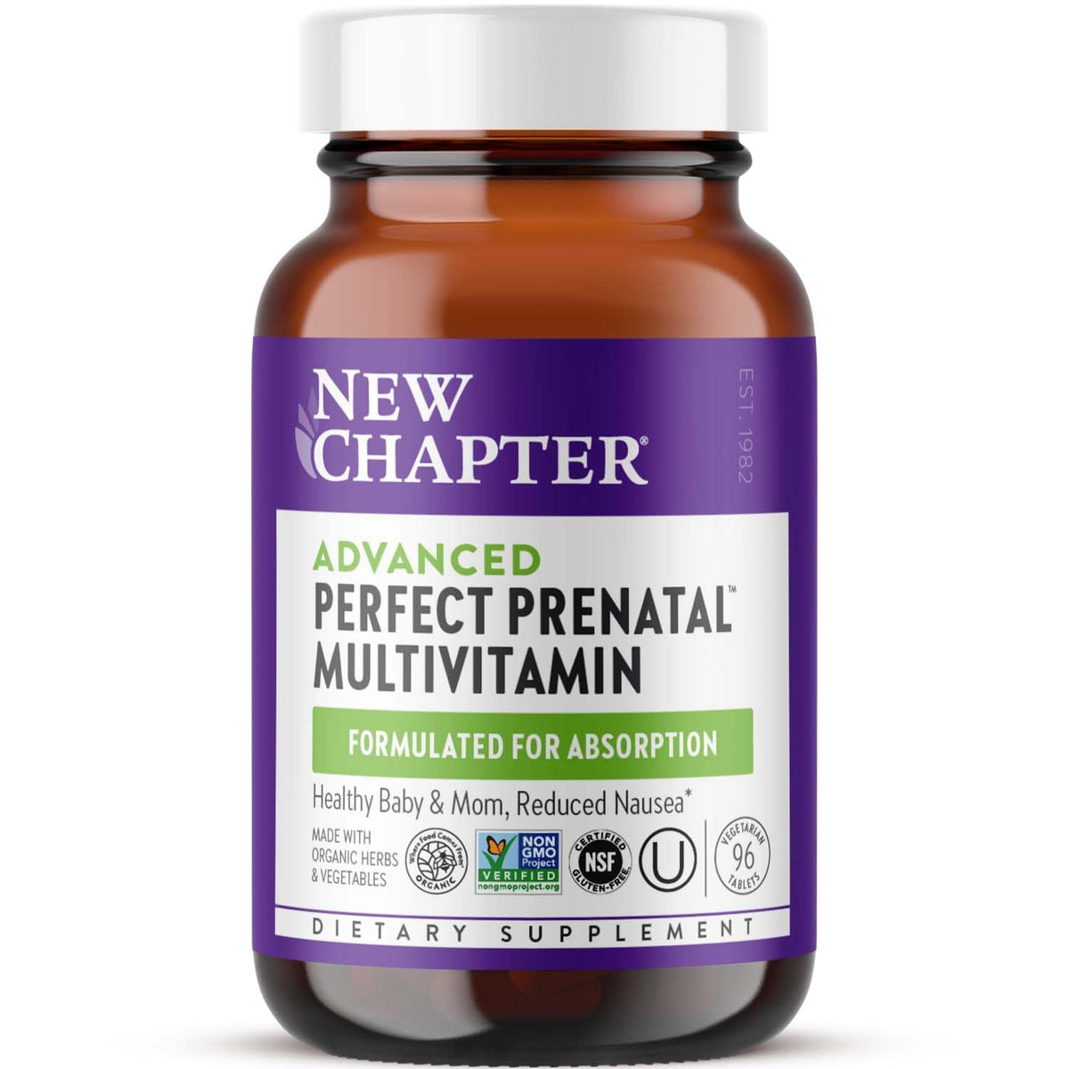New Chapter Advanced Perfect Prenatal Vitamins 90 Tablets front view
