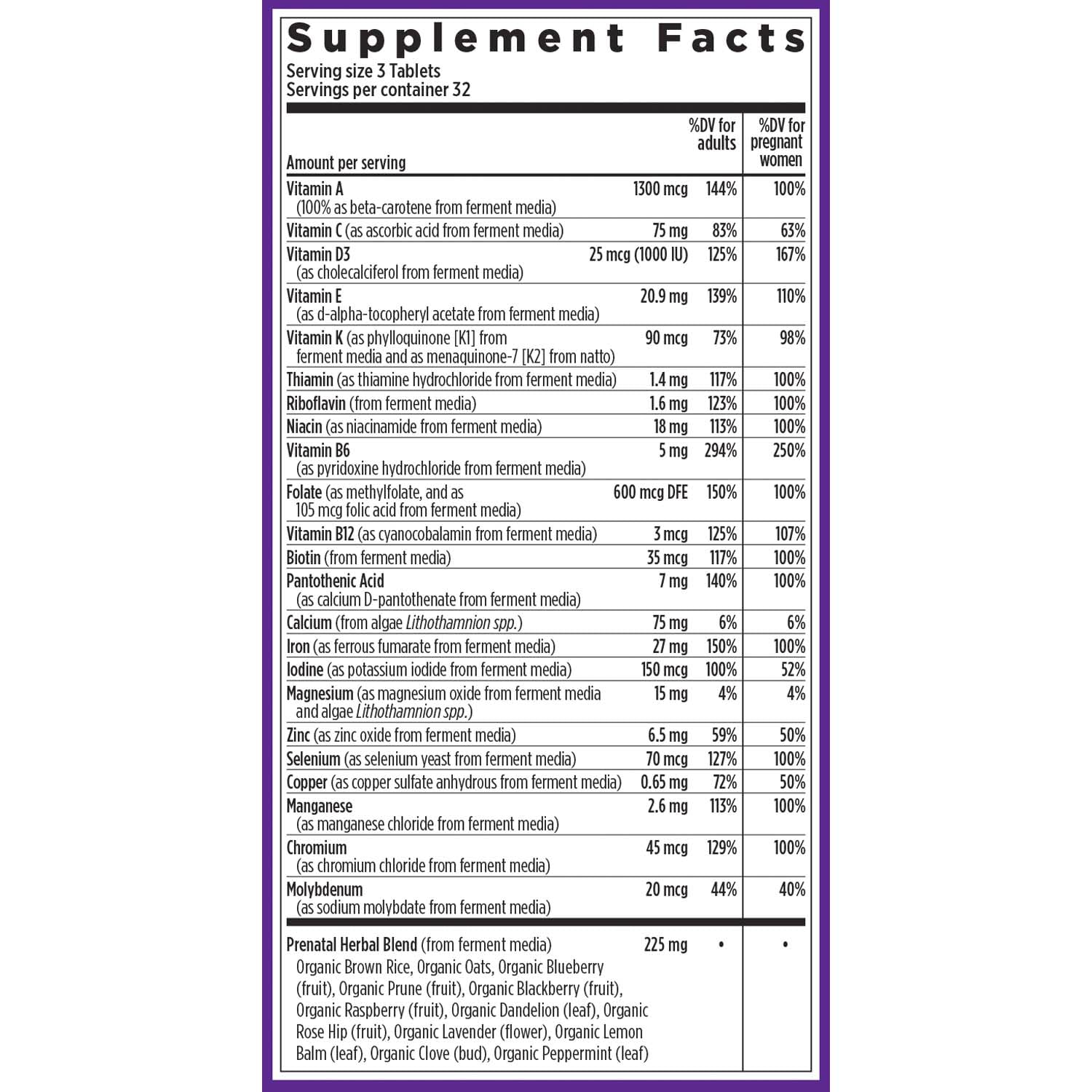 New Chapter Advanced Perfect Prenatal Vitamins 90 Tablets on wooden table