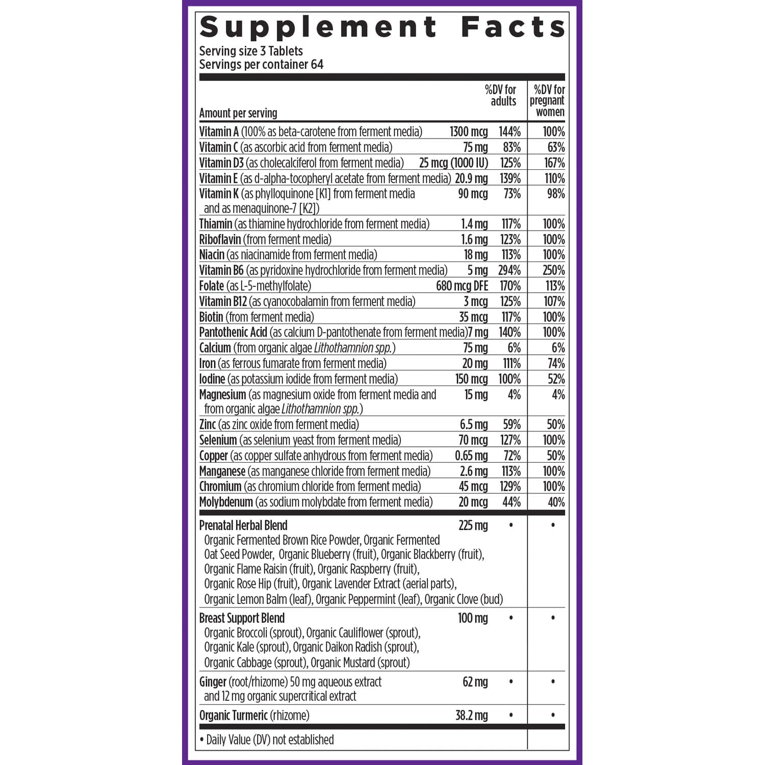 New Chapter Advanced Perfect Prenatal Vitamins 90 Tablets with organic ingredients