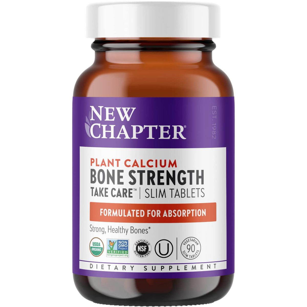 New Chapter Calcium Supplement 90 tablets front view