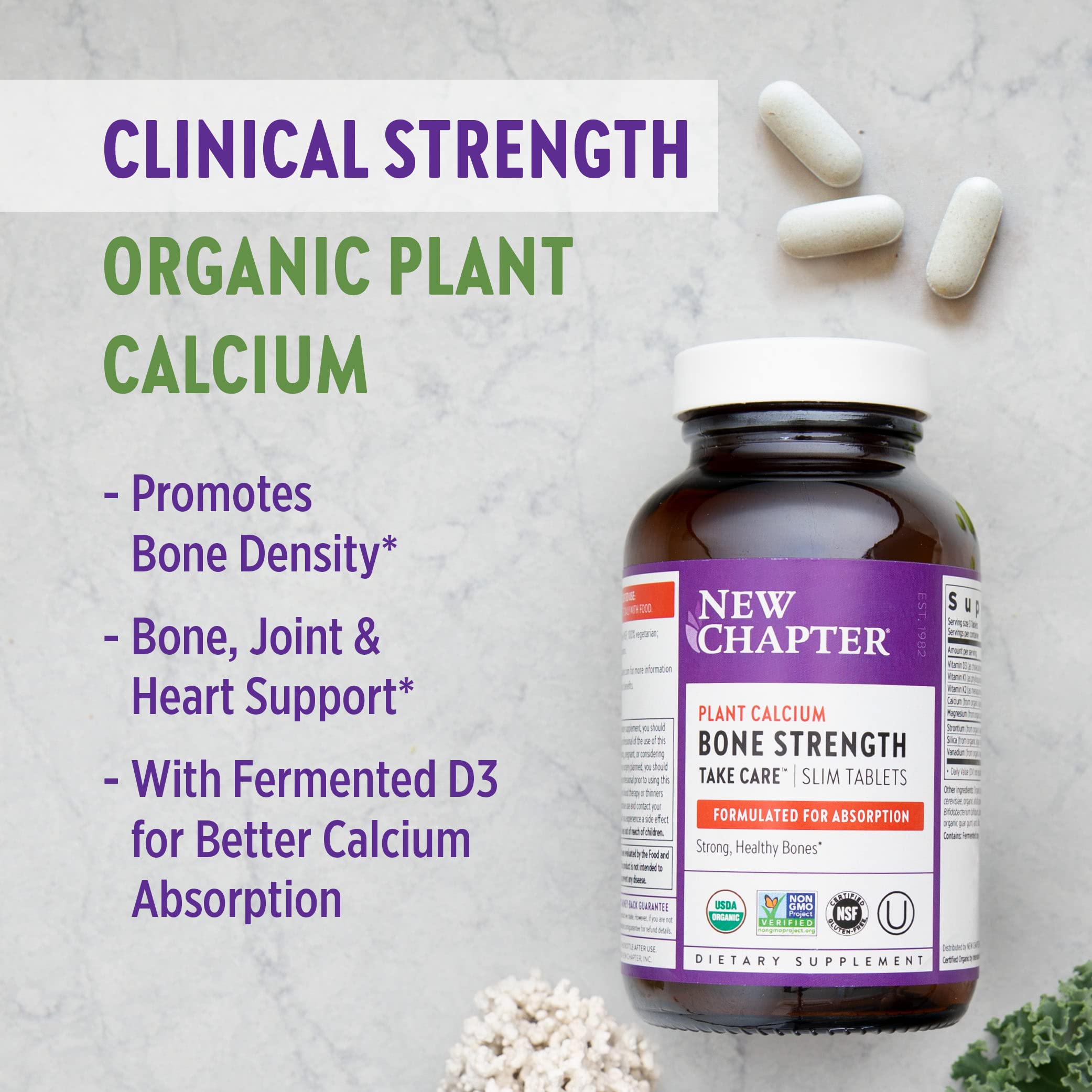 New Chapter Calcium Supplement side view of bottle