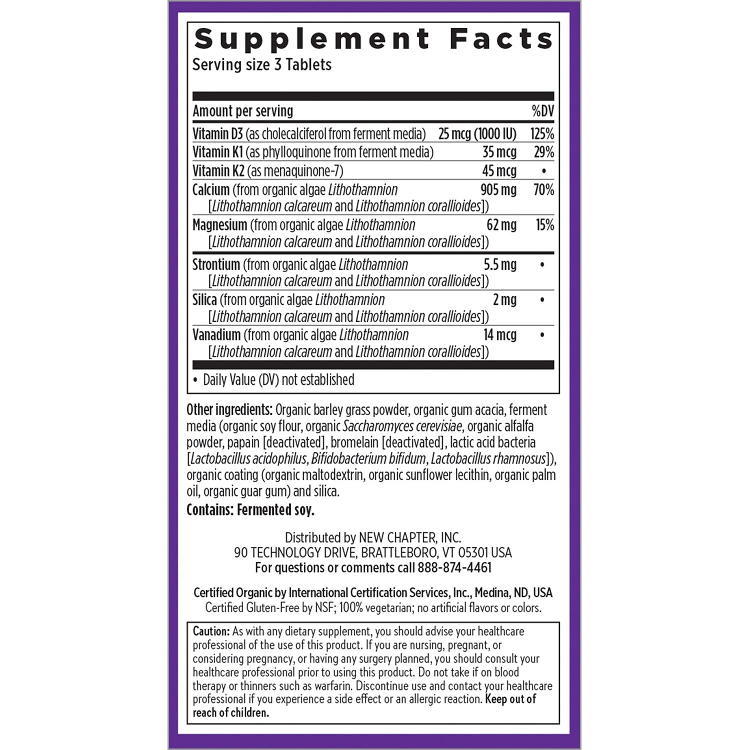 New Chapter Calcium Supplement tablets close-up