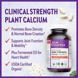 New Chapter Calcium Supplement tablets on a wooden surface