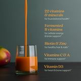 New Chapter Complete Multivitamin Liquid being poured into a glass