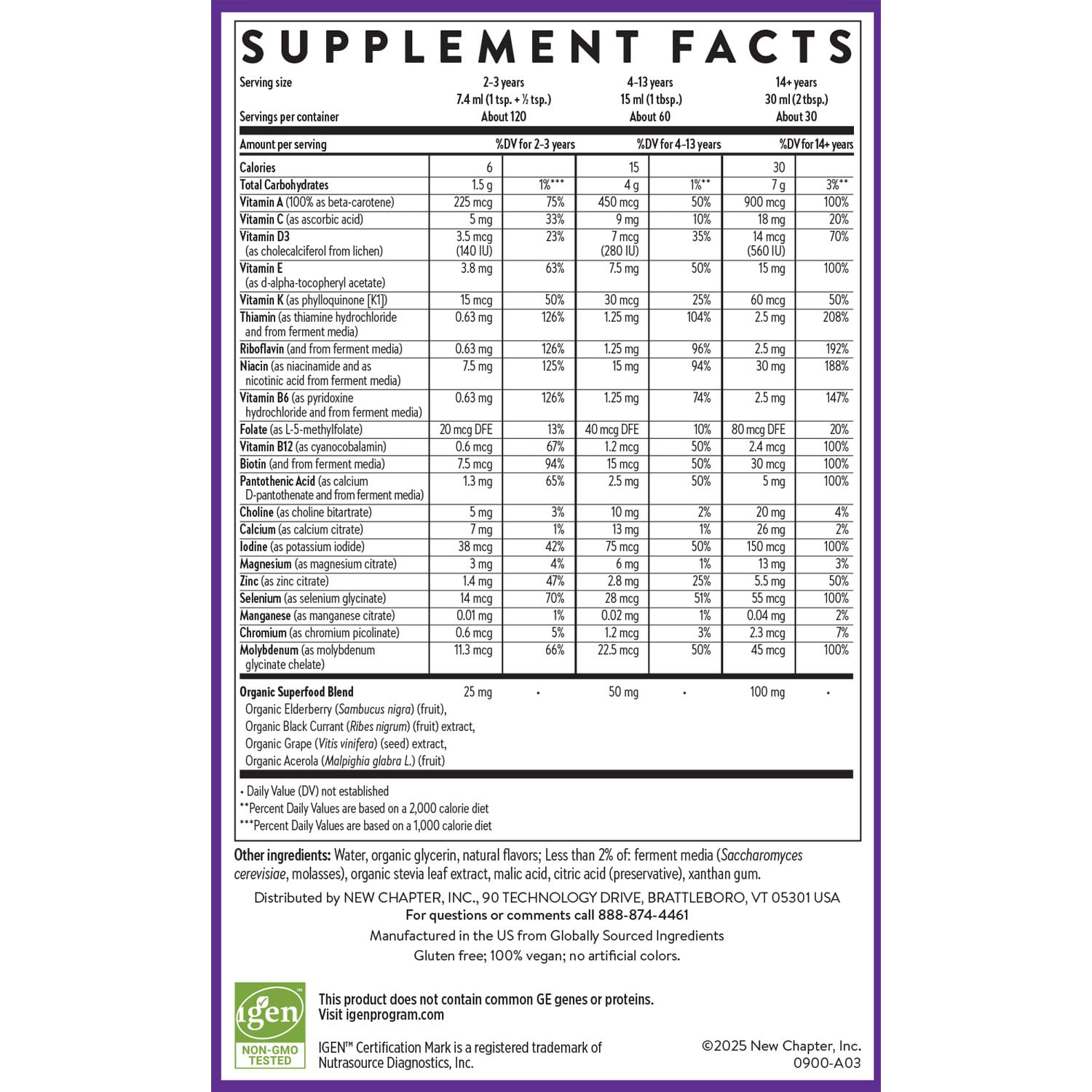 New Chapter Complete Multivitamin Liquid with a measuring spoon