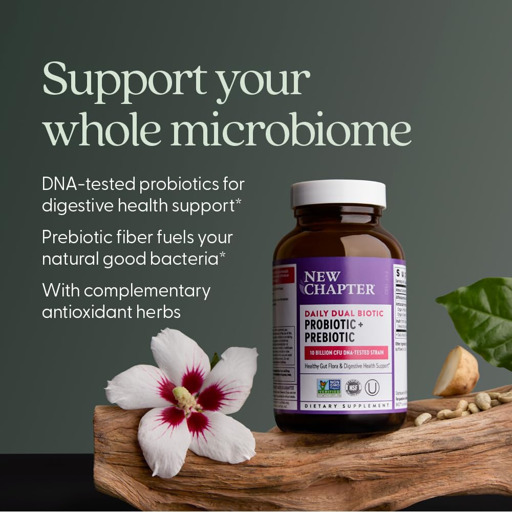 New Chapter Daily Dual Biotic Probiotic Capsules close-up of capsule