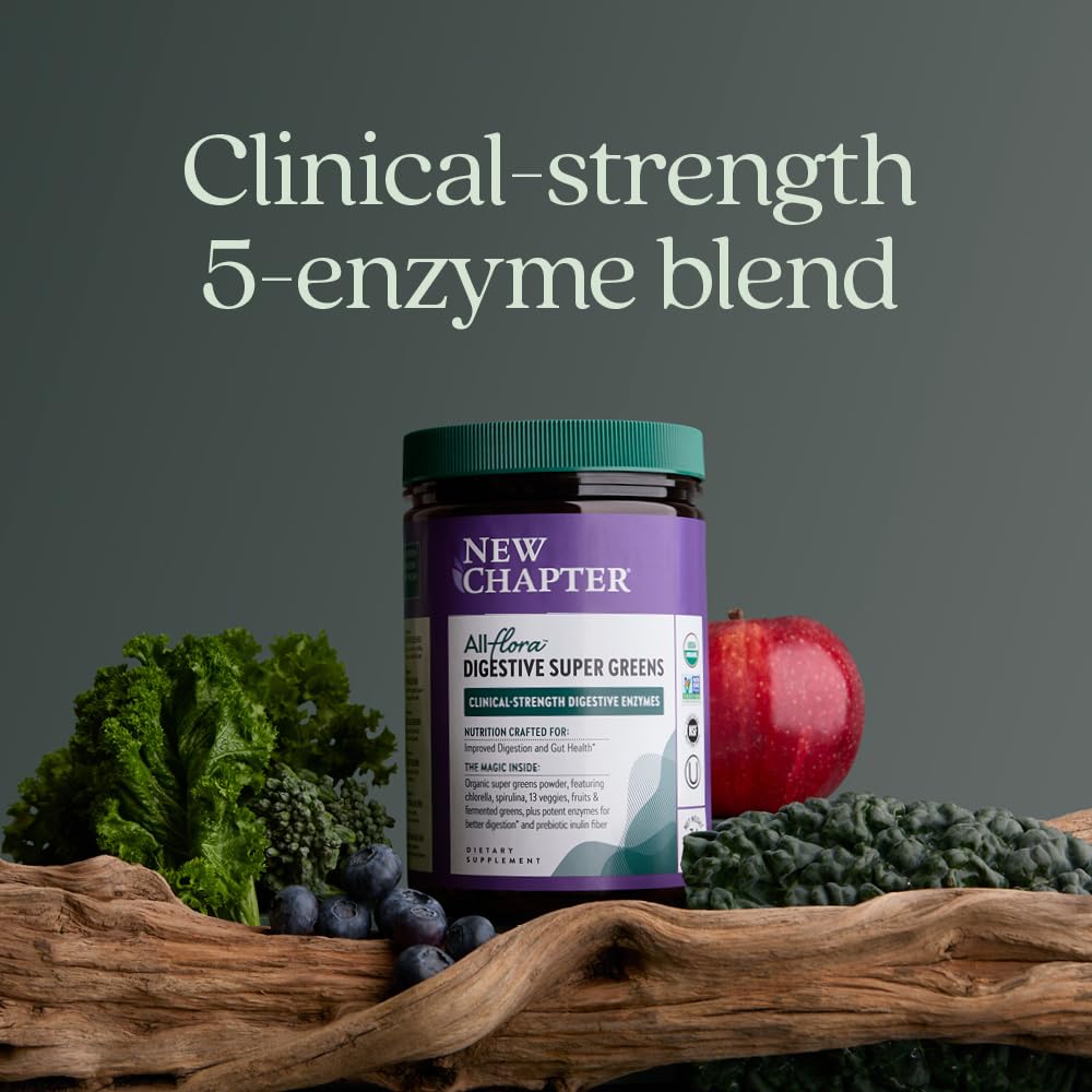 New Chapter daily Super Greens Powder 300g mixed in a smoothie
