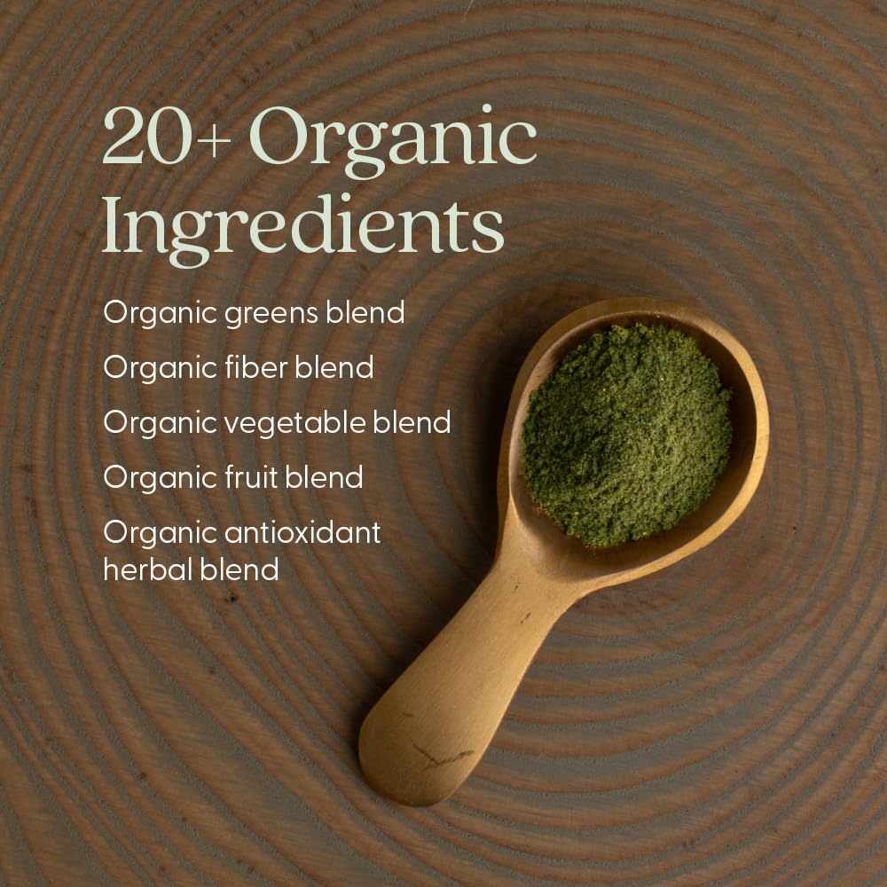 New Chapter daily Super Greens Powder 300g scoop with powder