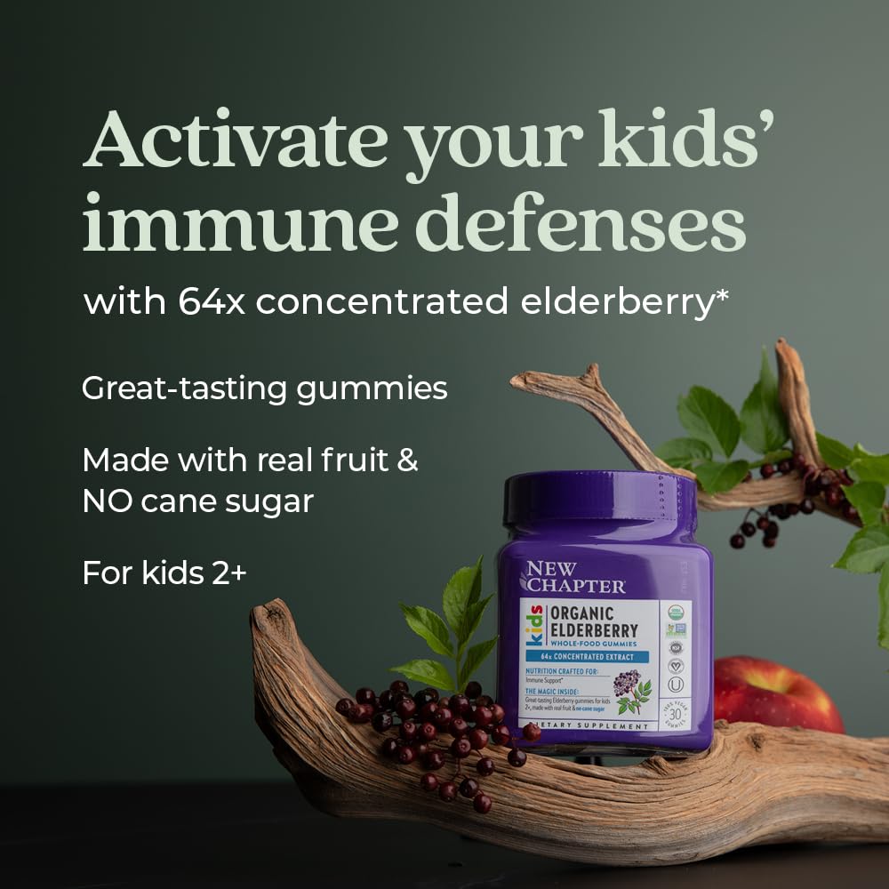 New Chapter Elderberry Gummies for Kids close-up of gummies