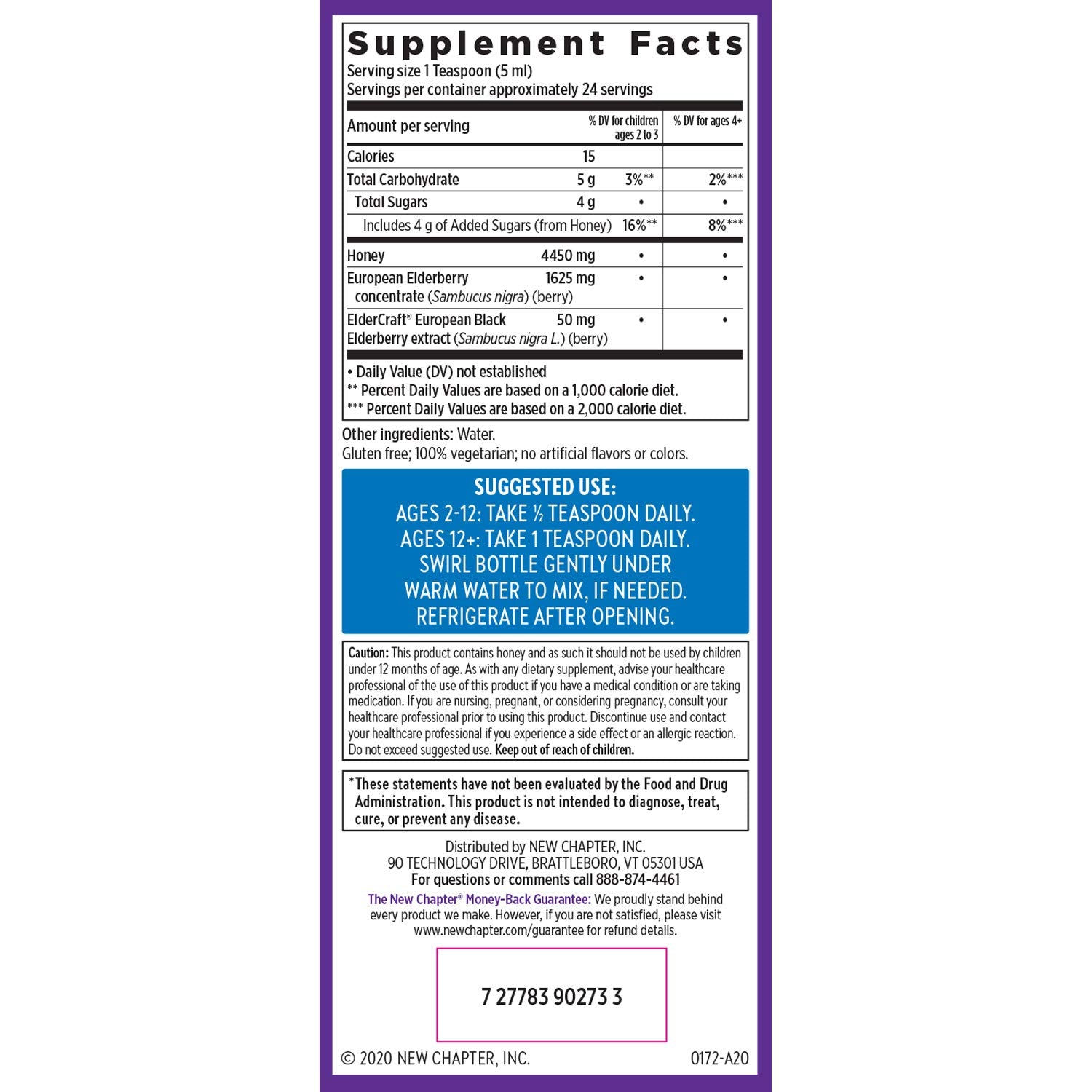 New Chapter Elderberry Syrup 290g with tea