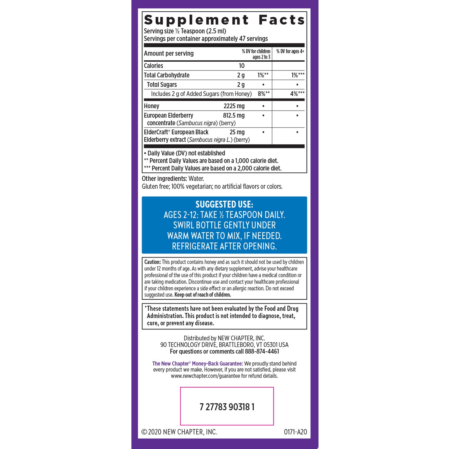 New Chapter Elderberry Syrup for Kids 290g in a kitchen setting