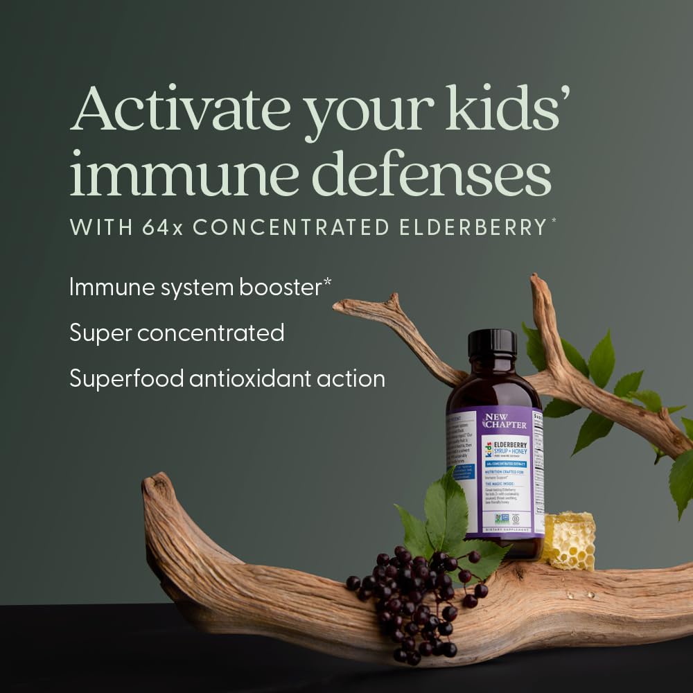 New Chapter Elderberry Syrup for Kids 290g side view
