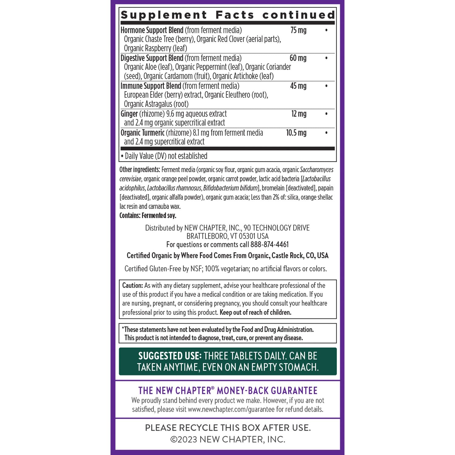 New Chapter Every Woman II multivitamin with organic vegetables