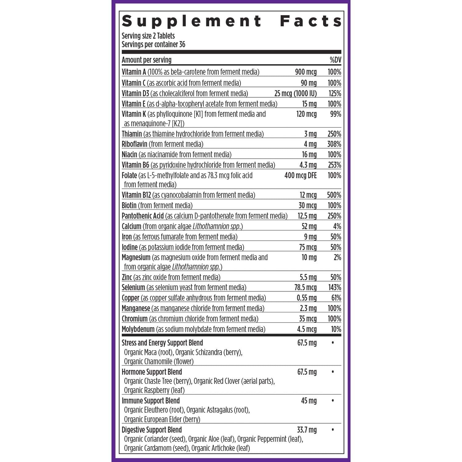 New Chapter Every Woman Multivitamin 60 Capsules opened bottle