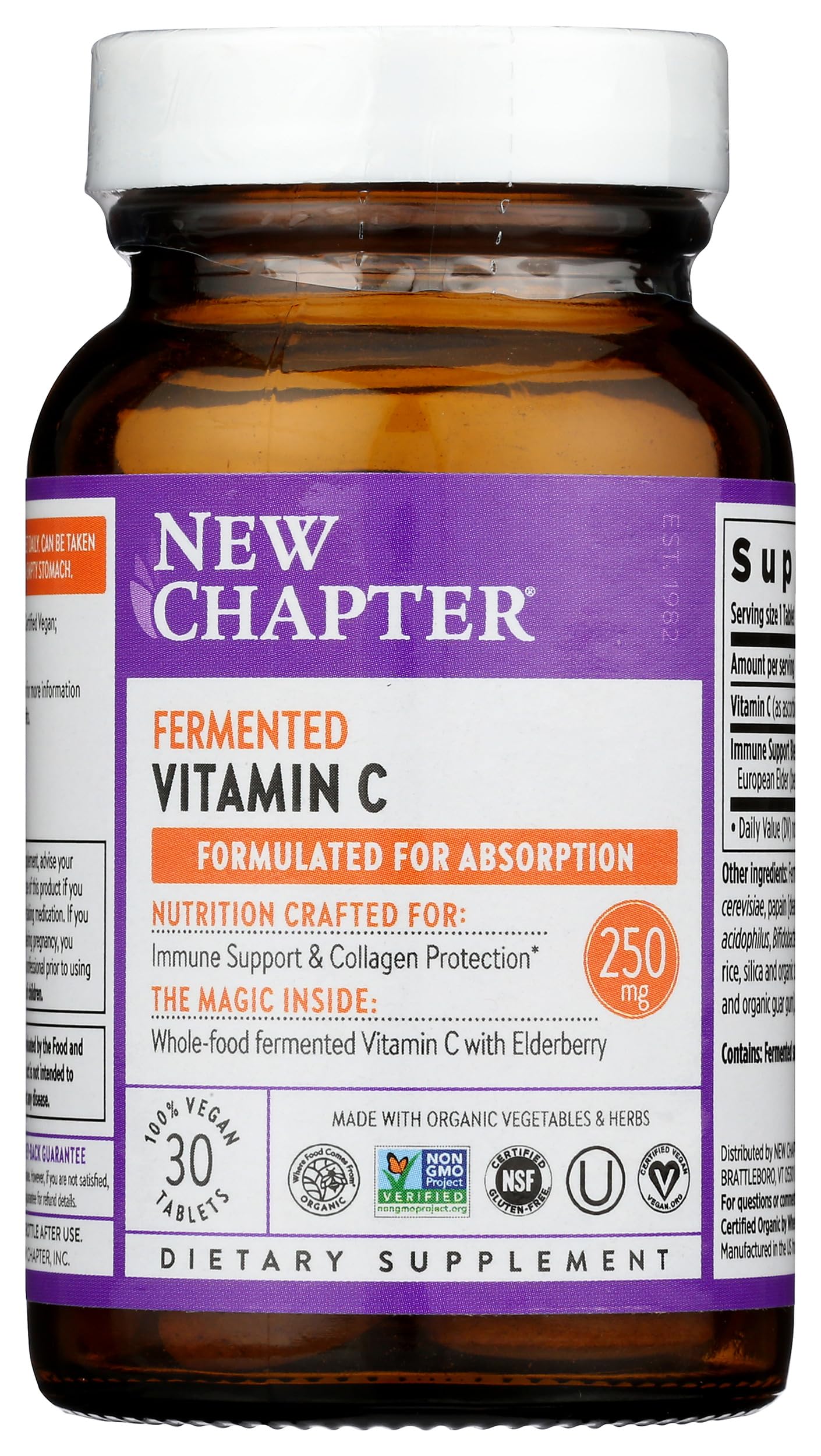 New Chapter Fermented Vitamin C 30 Count front view