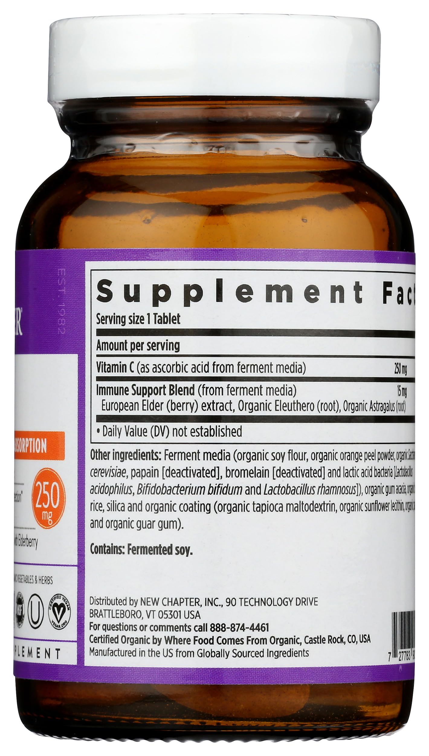 New Chapter Fermented Vitamin C bottle side view