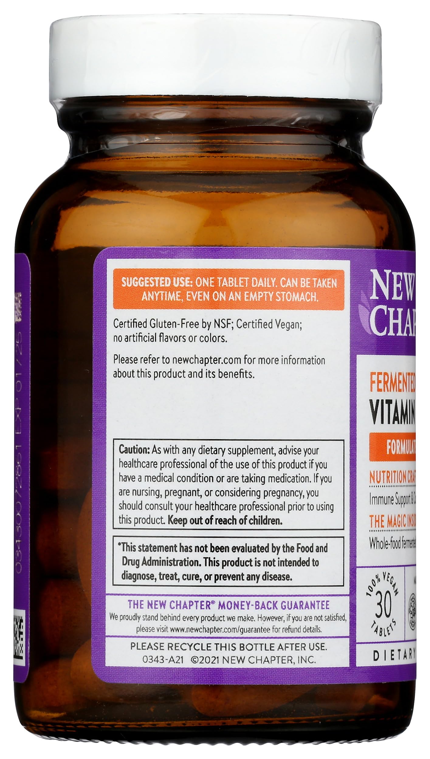 New Chapter Fermented Vitamin C on a wooden table