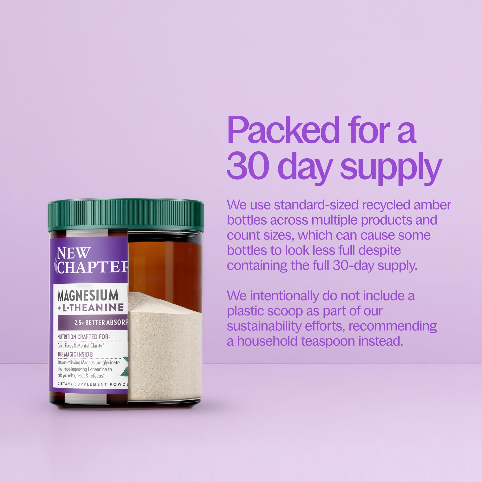 New Chapter L-Theanine & Magnesium Powder lemon-lavender flavour