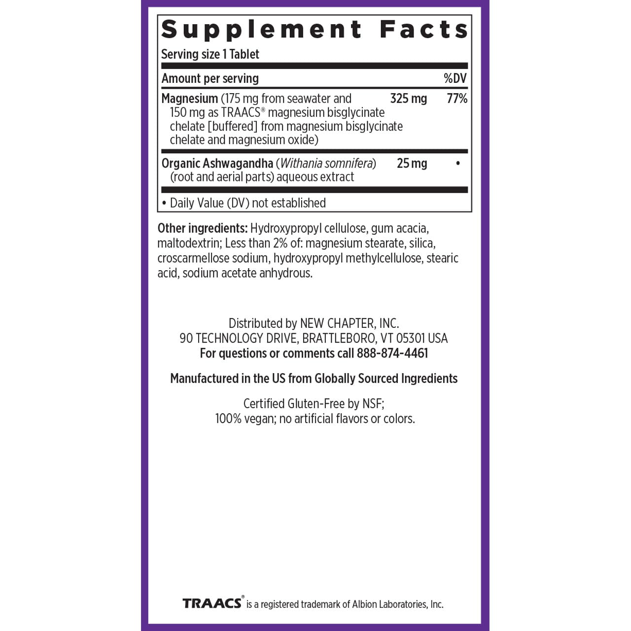New Chapter Magnesium Glycinate 322g packaging