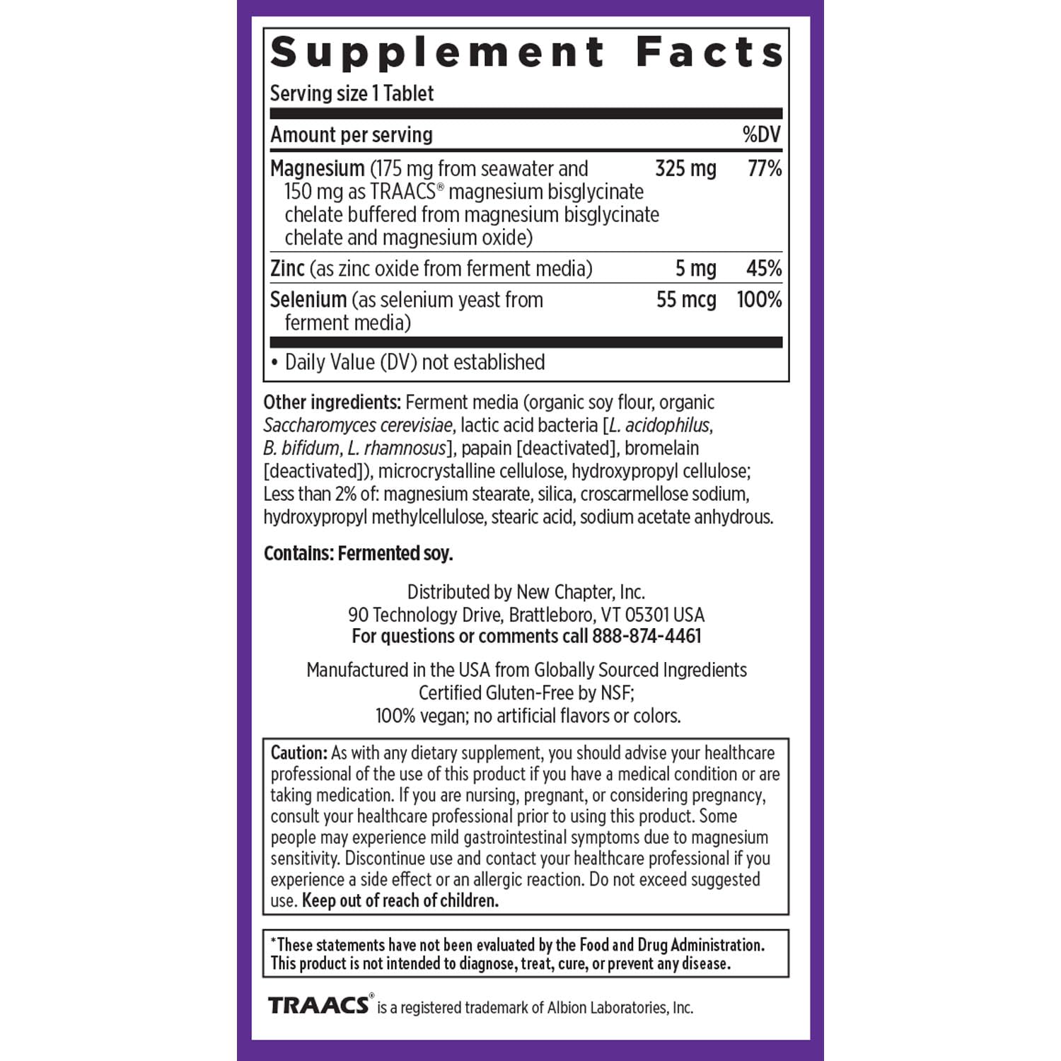 New Chapter Magnesium-Selenium-Zinc supplement with measuring spoon