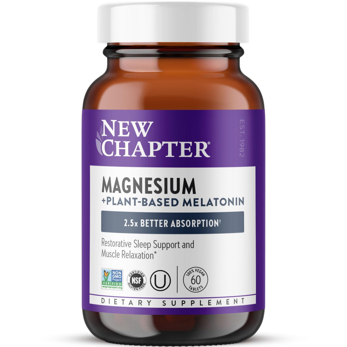 New Chapter Magnesium with Melatonin 185g front view