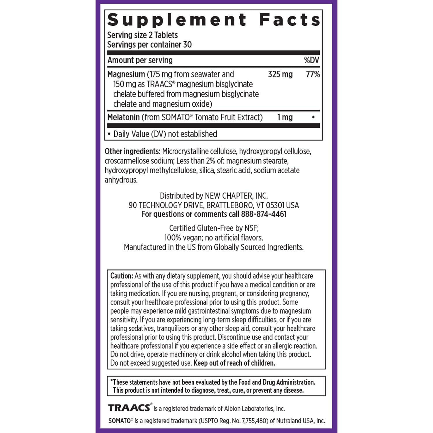 New Chapter Magnesium with Melatonin 185g on a wooden table