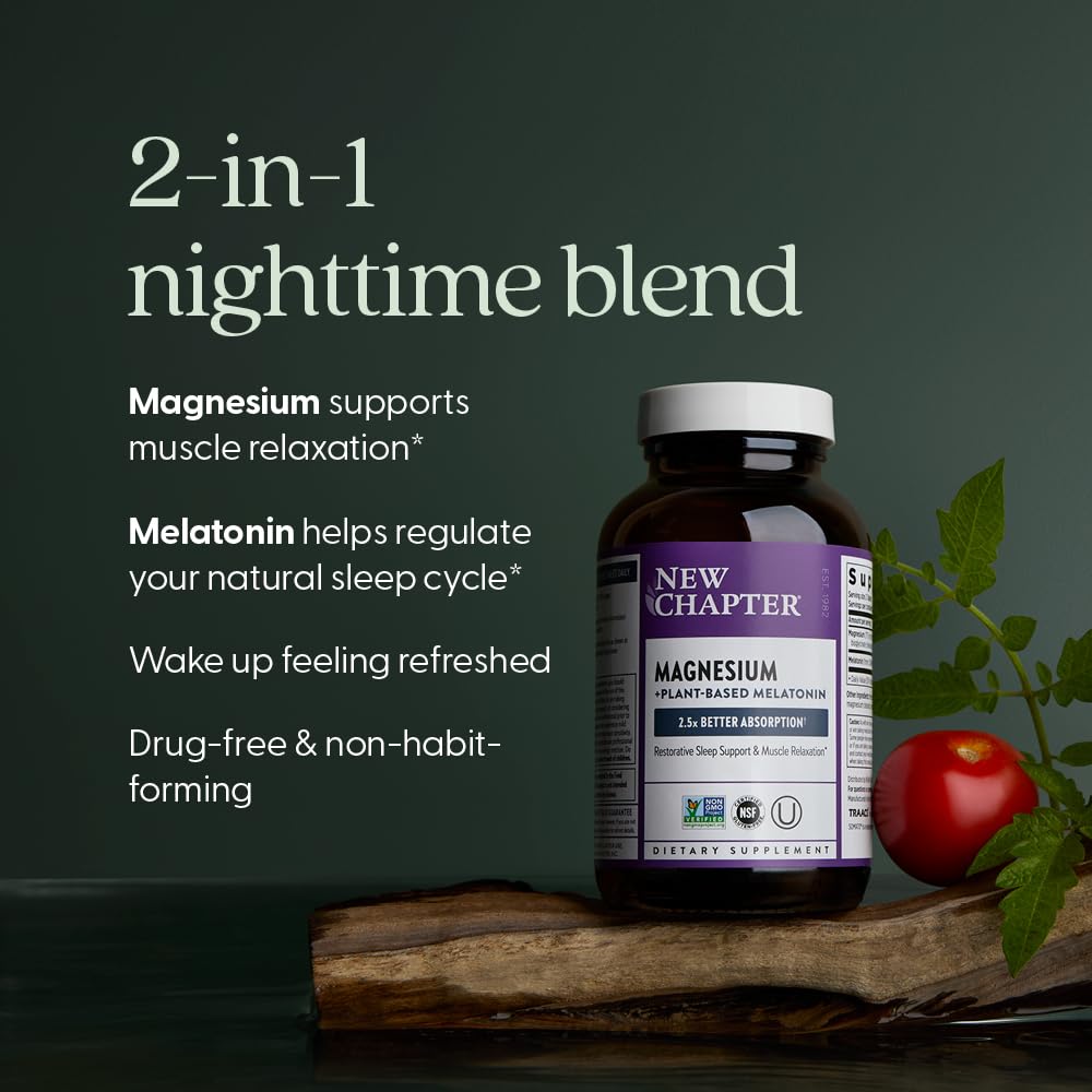 New Chapter Magnesium with Melatonin 185g packaging