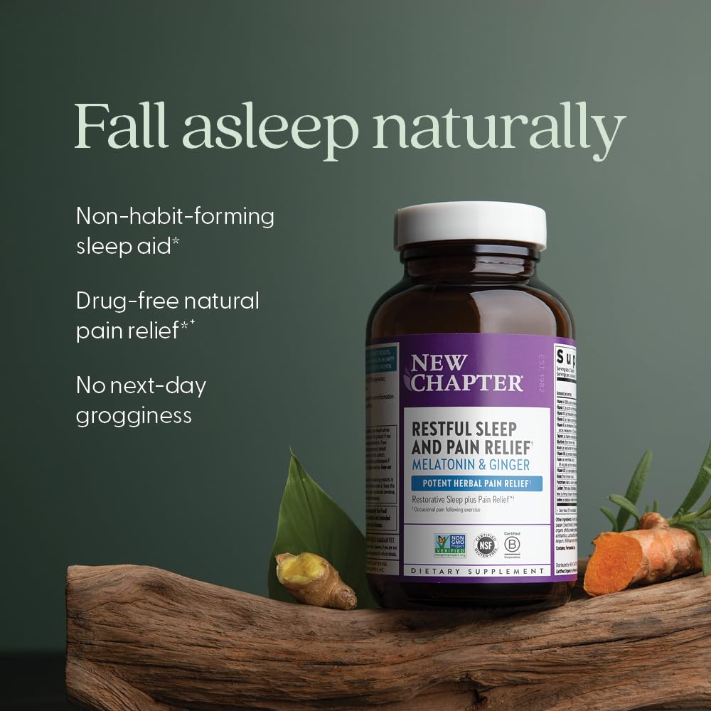 New Chapter Melatonin and Ginger Sleep Aid 30 Count side view