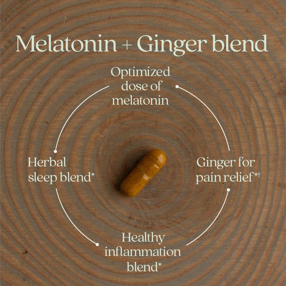 New Chapter Melatonin and Ginger Sleep Aid capsules close-up