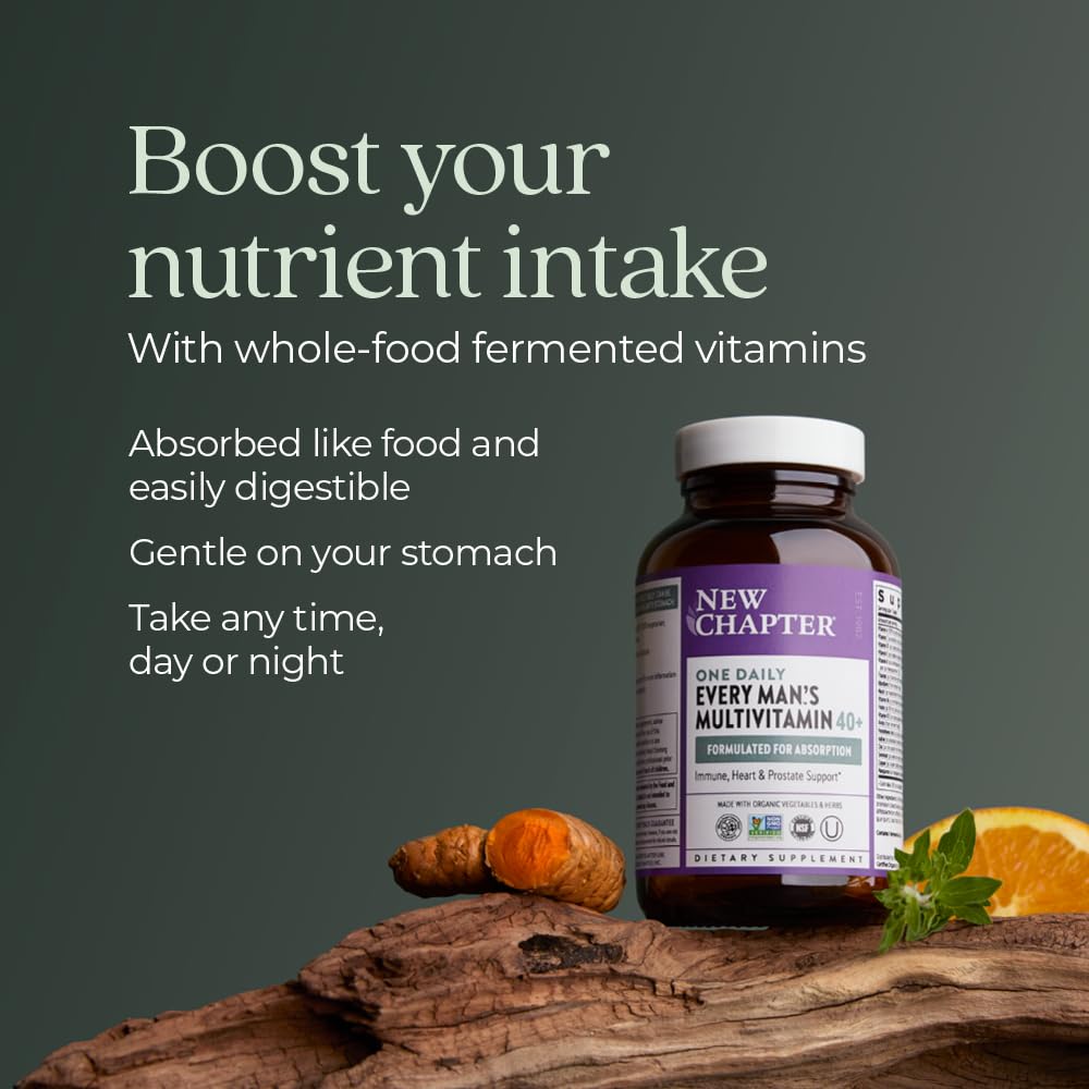 New Chapter Multivitamins for Men 40+ tablet in hand