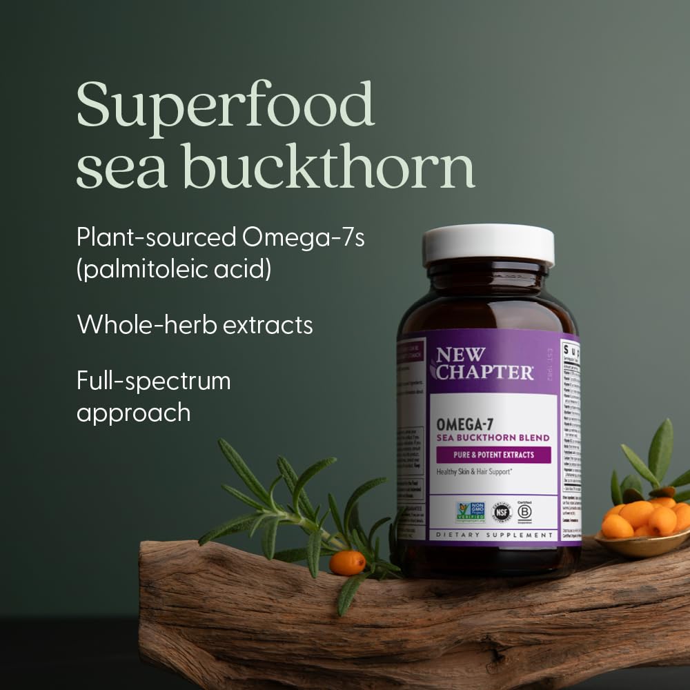 New Chapter Omega-7 Sea Buckthorn Blend packaging with ingredients list