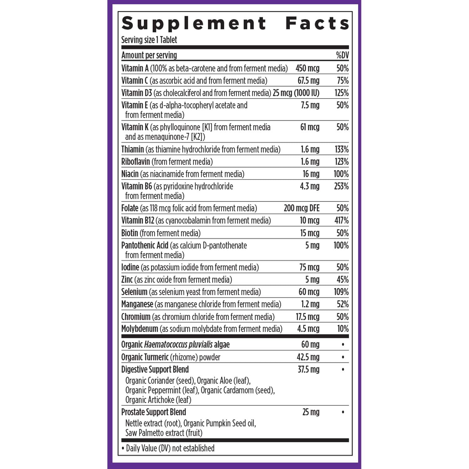 New Chapter One Daily Multivitamin for Men 55+ tablet in hand