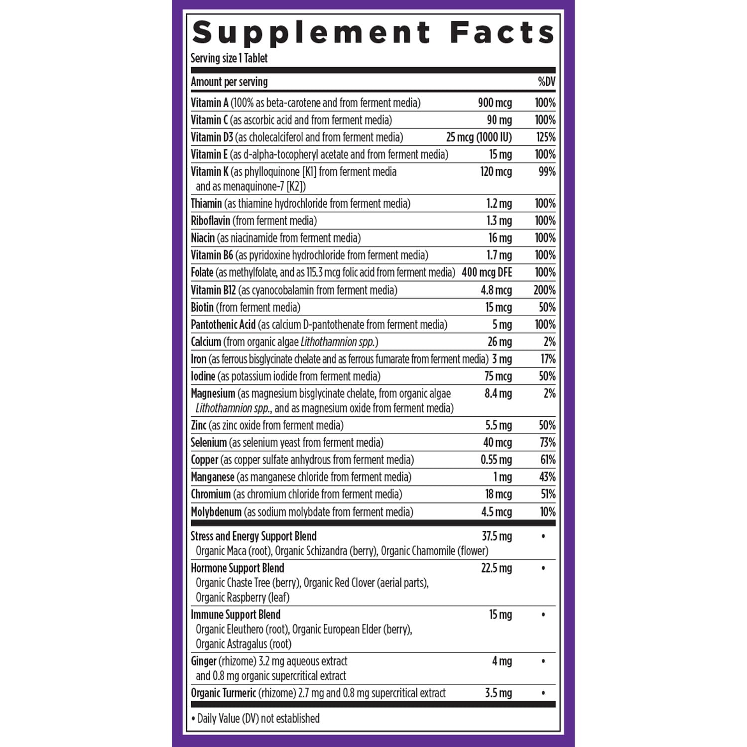 New Chapter One Daily Multivitamin for Women on a wooden table