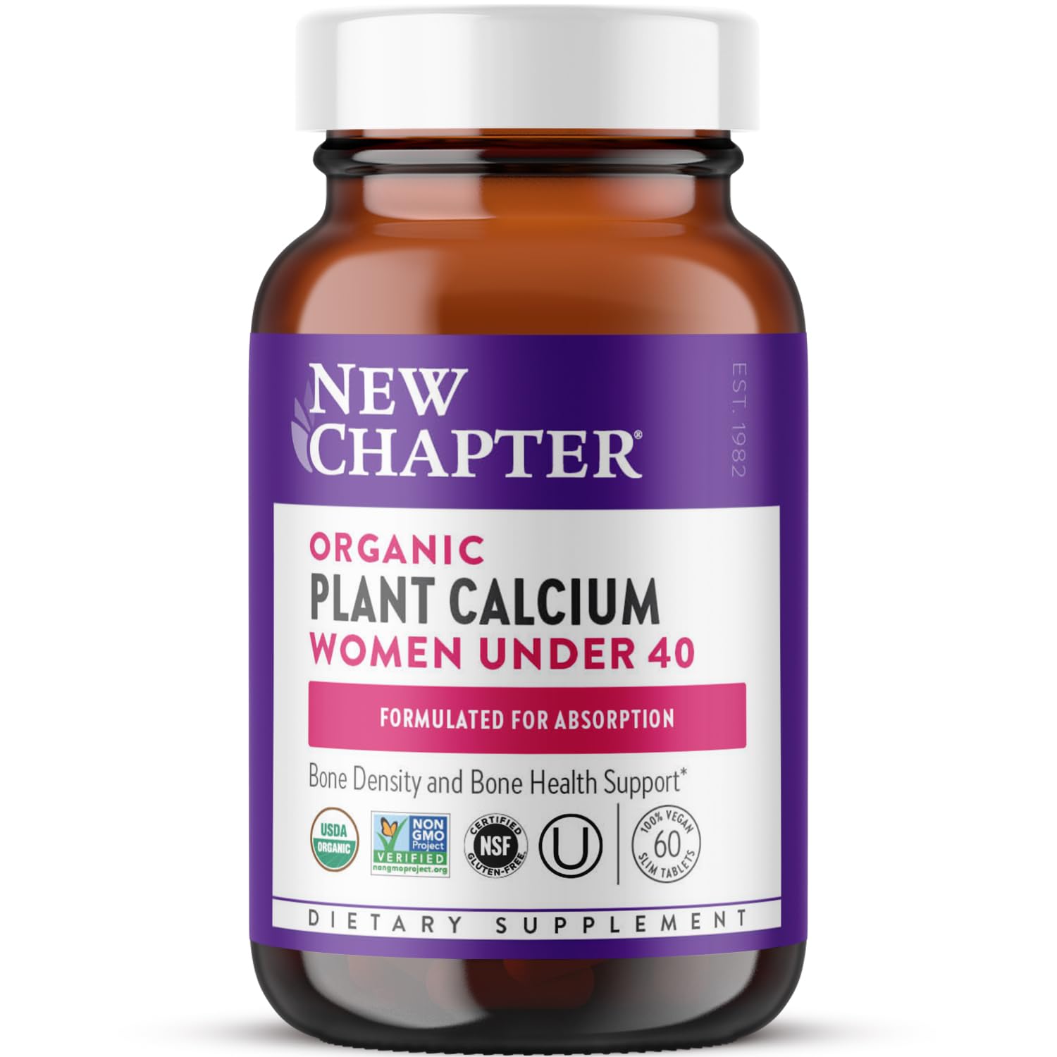 New Chapter Organic Plant Calcium 90 Capsules front view