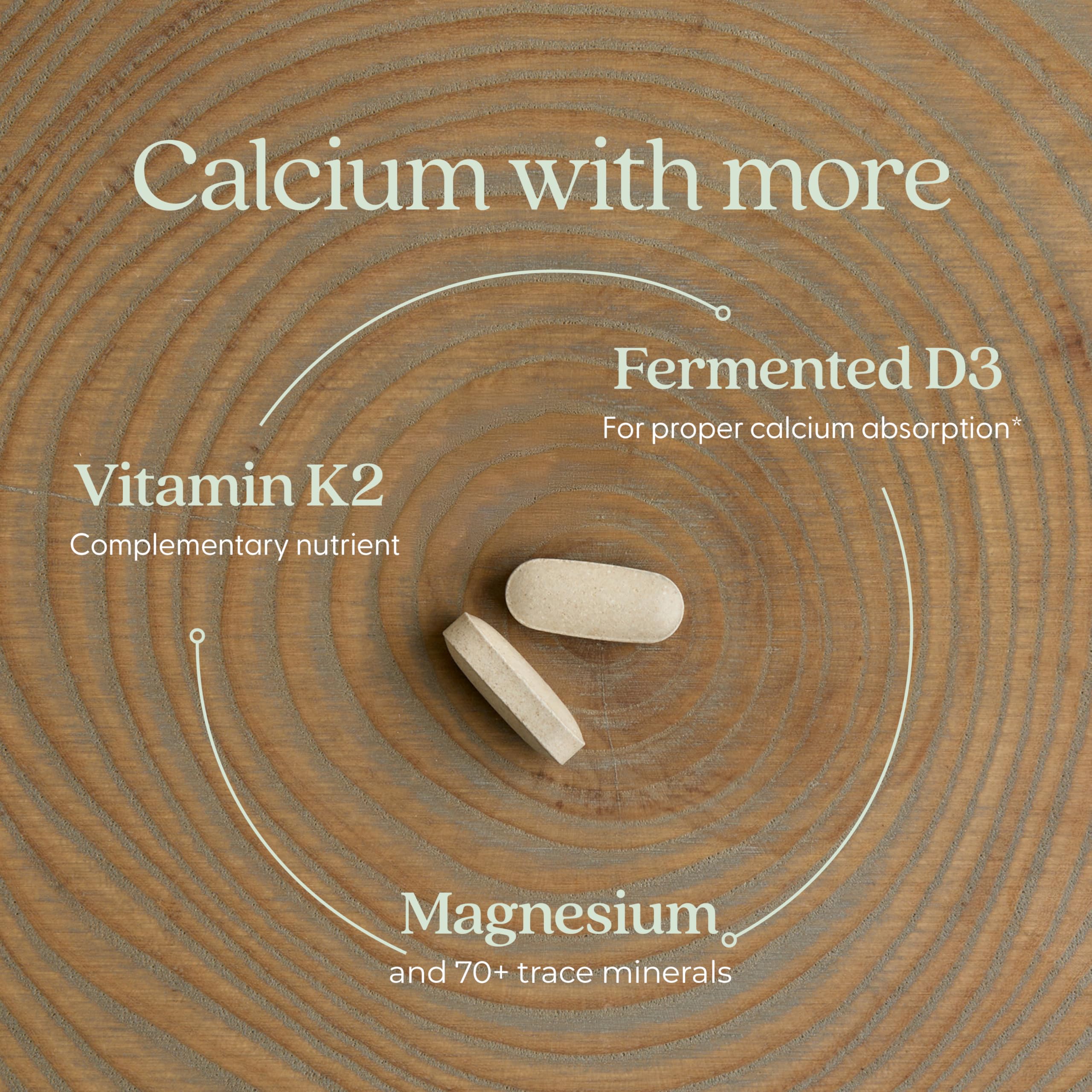 New Chapter Organic Plant Calcium bottle on a wooden table