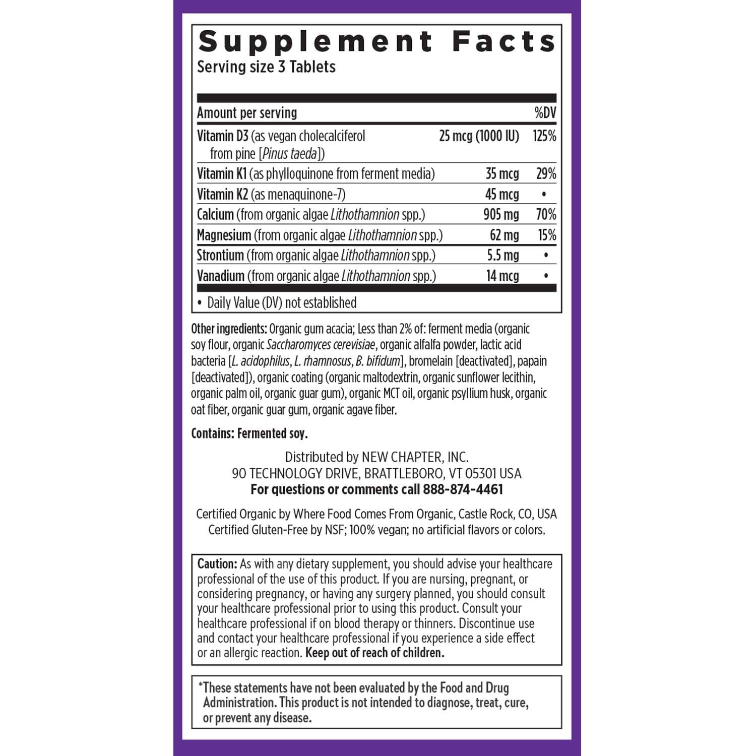 New Chapter Organic Plant Calcium Supplement bottle on a table