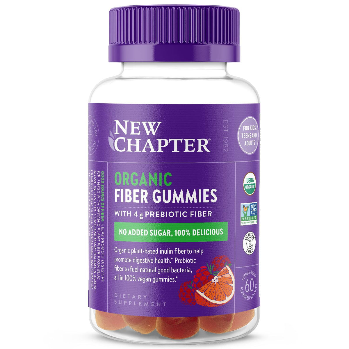 New Chapter Organic Prebiotic Fiber Gummies 290g front view