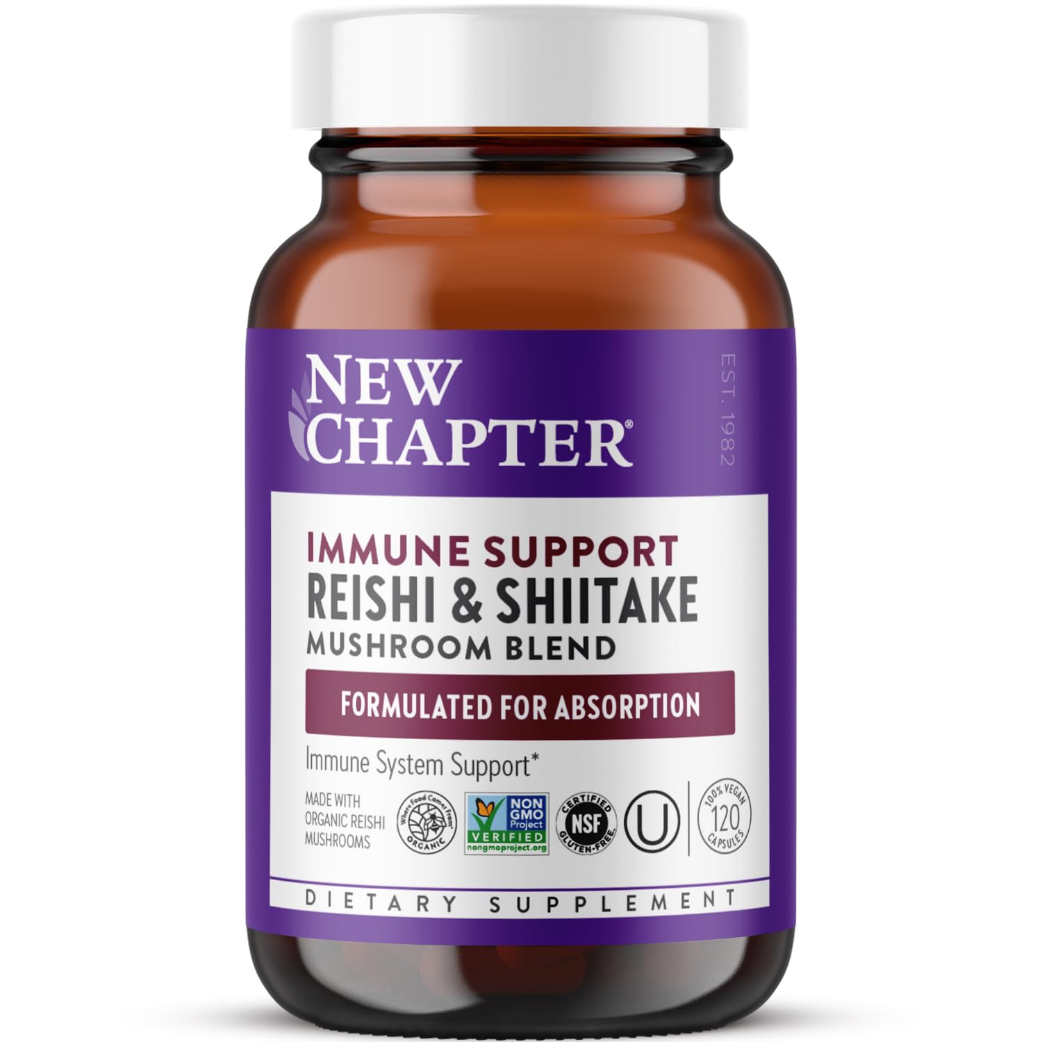 New Chapter Organic Reishi Mushroom Supplement front view